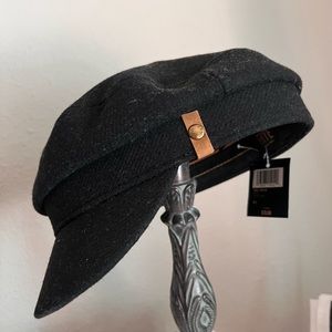NWT black Frye hat! Size m/g wool/poly blend